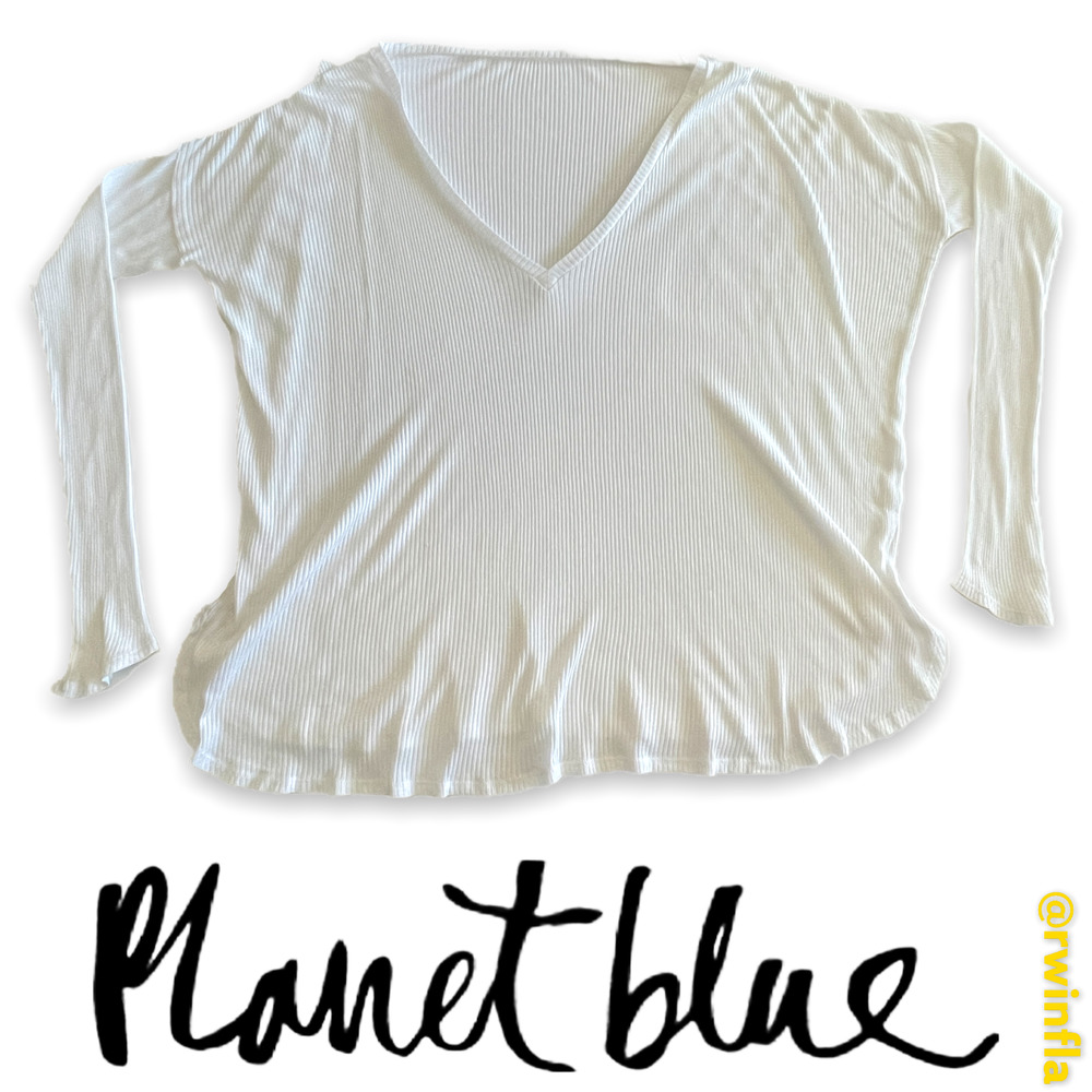 Long Sleeve Rib Knit Top OS White NWOT